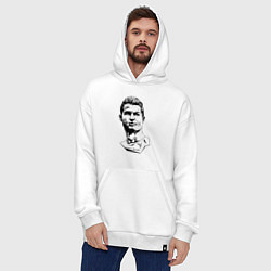 Толстовка-худи оверсайз Ronaldo Manchester United Portugal, цвет: белый — фото 2
