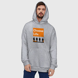 Толстовка-худи оверсайз Choose Life, цвет: меланж — фото 2