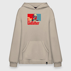 Толстовка-худи оверсайз Godfather logo, цвет: миндальный