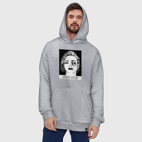 Худи оверсайз Crystal castles / Меланж – фото 4