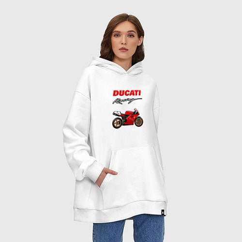 Худи оверсайз DUCATI ДУКАТИ MOTOSPORT / Белый – фото 3