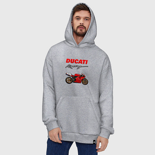 Худи оверсайз DUCATI ДУКАТИ MOTOSPORT / Меланж – фото 4
