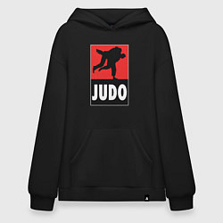 Толстовка-худи оверсайз Judo, цвет: черный