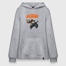 Толстовка-худи оверсайз KTM МОТОКРОСС Z, цвет: меланж