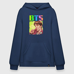 Толстовка-худи оверсайз BTS БТС Z, цвет: тёмно-синий