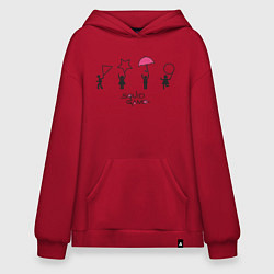 Толстовка-худи оверсайз Сахарные Соты Squid Game, цвет: красный