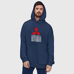 Толстовка-худи оверсайз MITSUBISHI МИЦУБИСИ МИТСУБИСИ МИЦУБИШИ LOGO STYLE, цвет: тёмно-синий — фото 2