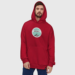 Толстовка-худи оверсайз УРАЛ 01, цвет: красный — фото 2