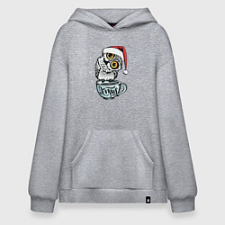 Толстовка-худи оверсайз X-mas Owl, цвет: меланж