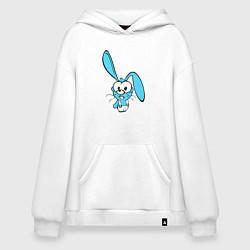 Худи оверсайз Заяц пучеглазый голубенький