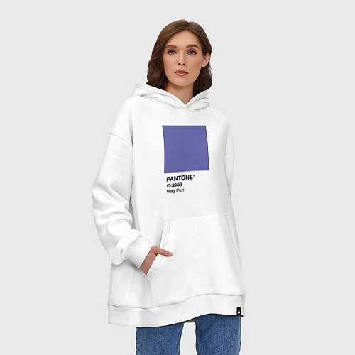 Худи оверсайз Цвет Pantone 2022 года - Very Peri / Белый – фото 3