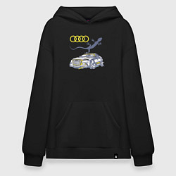 Толстовка-худи оверсайз Audi Quattro - зачётное точило!, цвет: черный