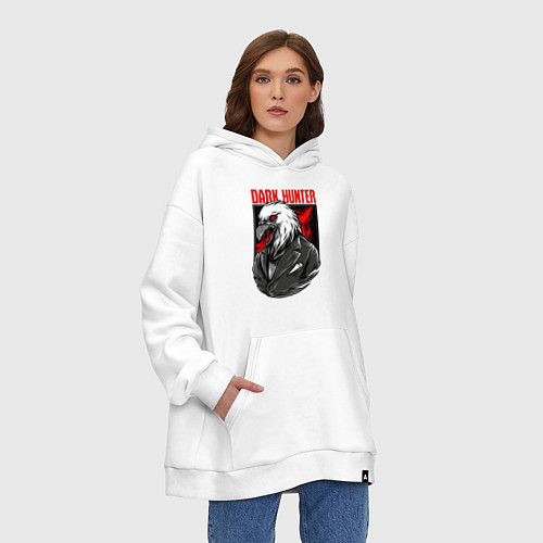 Худи оверсайз Птица охотник / Белый – фото 3