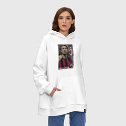 Толстовка-худи оверсайз Paolo Cesare Maldini - Milan, captain, цвет: белый — фото 2