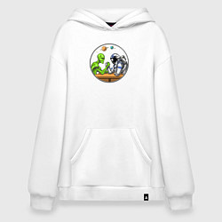 Худи оверсайз Армрестлинг пришелец против космонавта