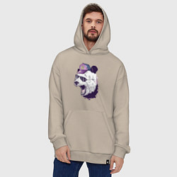 Толстовка-худи оверсайз Cool panda!, цвет: миндальный — фото 2