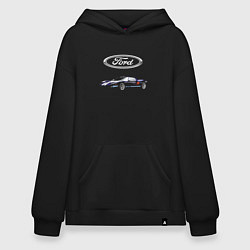 Толстовка-худи оверсайз Ford Racing, цвет: черный