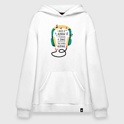 Худи оверсайз Наушники и ноты