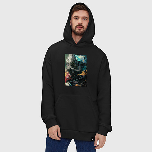 Худи оверсайз Elden Ring Удар рыцаря / Черный – фото 4