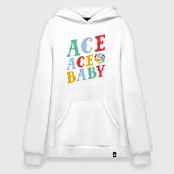 Толстовка-худи оверсайз Ace Ace Baby, цвет: белый