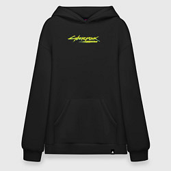 Толстовка-худи оверсайз LOGO CYBERPUNK: EDGERUNNERS, цвет: черный