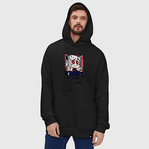 Худи оверсайз HELLTAKER HORNY JAIL / Черный – фото 4