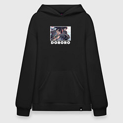 Толстовка-худи оверсайз Хяккимару и радостный Дороро, цвет: черный