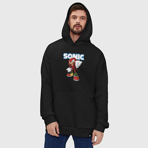 Худи оверсайз Knuckles Echidna Sonic Video game Ехидна Наклз Вид / Черный – фото 4