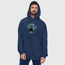 Толстовка-худи оверсайз SAN JOSE SHARKS NHL, цвет: тёмно-синий — фото 2