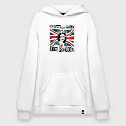 Толстовка-худи оверсайз Sex Pistols - God Save The Queen, цвет: белый