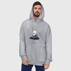 Толстовка-худи оверсайз Зайчонок обнял клубки The bunny hugged the balls, цвет: меланж — фото 2