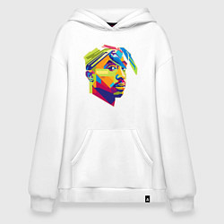 Толстовка-худи оверсайз 2PAC Style, цвет: белый