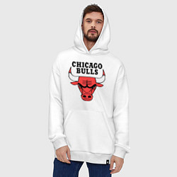 Толстовка-худи оверсайз Chicago Bulls, цвет: белый — фото 2