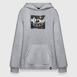 Худи оверсайз Оранжевая луна и лесное ралли