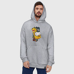 Толстовка-худи оверсайз Cyber-Bart - Simpsons family, цвет: меланж — фото 2