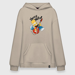 Худи оверсайз Барт Симпсон - гитарист - heavy metal