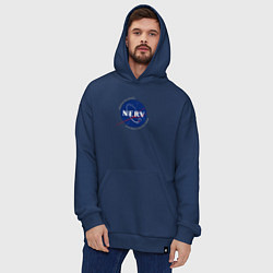 Толстовка-худи оверсайз NASA NERV, цвет: тёмно-синий — фото 2
