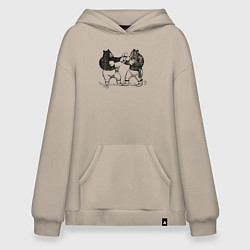 Худи оверсайз Медведи боксеры