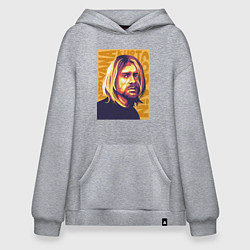 Толстовка-худи оверсайз Nirvana - Cobain, цвет: меланж