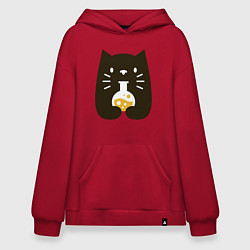 Толстовка-худи оверсайз Котик - Химик, цвет: красный