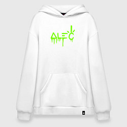 Толстовка-худи оверсайз Alec Monopoly - лого, цвет: белый