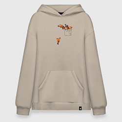 Худи оверсайз Красные панды в кармане