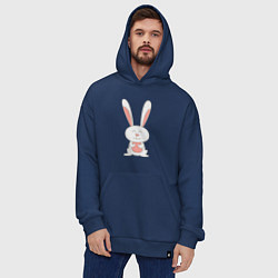 Толстовка-худи оверсайз Smiling Rabbit, цвет: тёмно-синий — фото 2