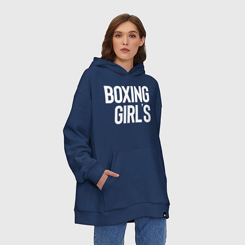 Худи оверсайз Boxing girls / Тёмно-синий – фото 3