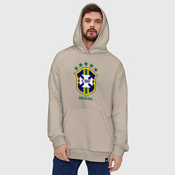 Толстовка-худи оверсайз Brasil CBF, цвет: миндальный — фото 2