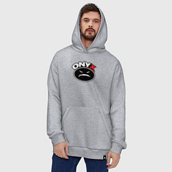 Толстовка-худи оверсайз Onyx - black logo, цвет: меланж — фото 2