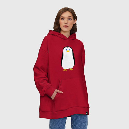 Худи оверсайз Красивый пингвин / Красный – фото 3