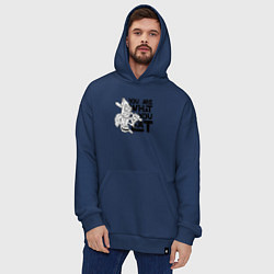 Толстовка-худи оверсайз Ты то , что ешь, цвет: тёмно-синий — фото 2