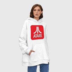 Толстовка-худи оверсайз Atari logo, цвет: белый — фото 2