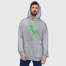 Толстовка-худи оверсайз Logotype - Cyberpunk: Edgerunners, цвет: меланж — фото 2